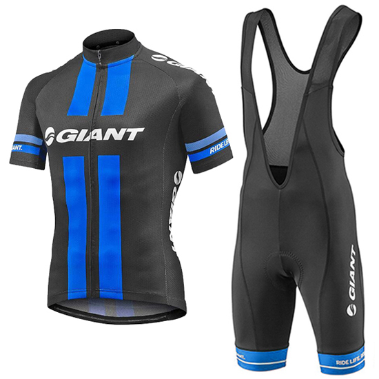 2016 Maillot Giant Tirantes Mangas Cortas Negro Y Azul (2)